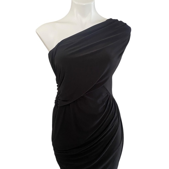 Soprano Black One-Shoulder Cocktail Dress Casual Dressy Wedding Event Juniors - Picture 1 of 6